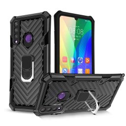 Хибриден гръб на черти със стойка за Huawei Y6p - черен