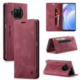 Кожен калъф страничен flip марка AUTSPACE за Xiaomi Mi 10T Lite 5G – винено червен