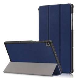 Кожен калъф със сгъващ се капак за Lenovo Tab M10 2nd Gen - тъмно син