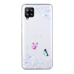 Силиконов гръб за Samsung Galaxy A12 - сини цветя