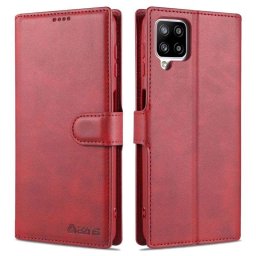 Кожен калъф страничен flip марка AZNS за Samsung Galaxy A12 – червен