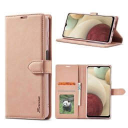 Кожен калъф страничен flip марка FORWENW за Samsung Galaxy A12 – розов