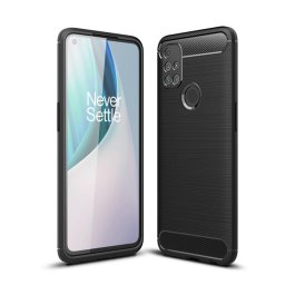 Релефен силиконов гръб за OnePlus Nord N10 - черен