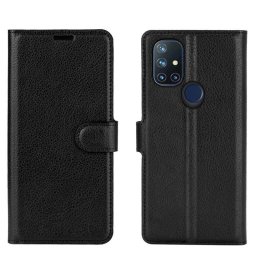 Кожен калъф тип портмоне за OnePlus Nord N10 - черен