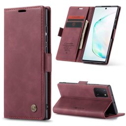 Калъф страничен flip марка CASEME за Samsung Galaxy Note 10 Lite – винено червен