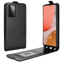 Кожен калъф flip за Samsung Galaxy A72 - черен