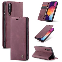 Калъф страничен flip марка CASEME за Samsung Galaxy А50/A30s – винено червен