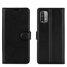 Кожен калъф тип портмоне за Xiaomi Redmi 9T - черен