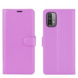 Кожен калъф тип портмоне за Xiaomi Redmi 9T - лилав