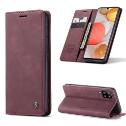 Калъф страничен flip марка CASEME за Samsung Galaxy A42 5G – винено червен