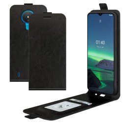Кожен калъф flip за Nokia 1.4 - черен