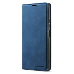 Кожен калъф страничен flip марка FORWENW за Xiaomi Redmi Note 10 Pro – син