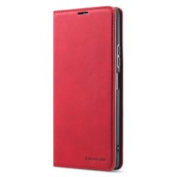 Кожен калъф страничен flip марка FORWENW за Xiaomi Redmi Note 10 Pro – червен