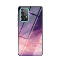 Силиконов кейс със стъклен гръб за Samsung Galaxy A52/A52s 5G - лилави облаци