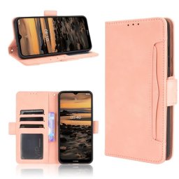 Кожен калъф тип портмоне с магнитно закопчаване за Nokia 1.4 - светло розов