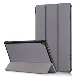 Кожен калъф със сгъващ се капак за Lenovo Tab M10 - сив