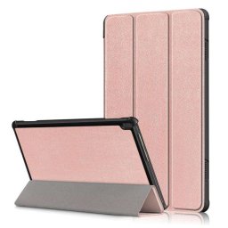 Кожен калъф със сгъващ се капак за Lenovo Tab M10 - розово злато