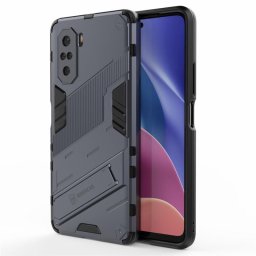 Хибриден гръб със стойка за Xiaomi Mi 11i 5G/POCO F3 5G - стоманено сив