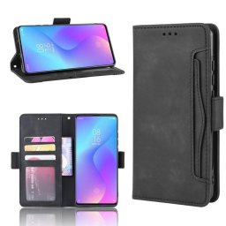 Кожен калъф тип портмоне с магнитна закопчалка за Xiaomi Mi 9T - черен