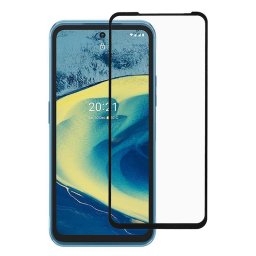 Удароустойчив стъклен протектор за Nokia XR20 - с черна рамка