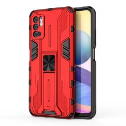 Хибриден гръб със стойка за Xiaomi Redmi Note 10 5G/POCO M3 Pro - червен