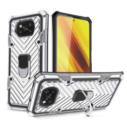 Хибриден гръб на черти със стойка за Xiaomi POCO X3/X3 Pro/X3 NFC - бял