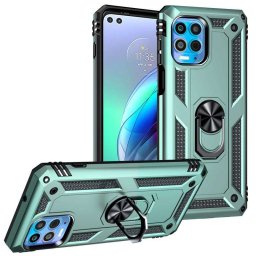 Хибриден гръб със стойка за Motorola Moto G100 - зелен металик
