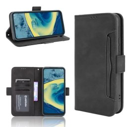 Кожен калъф тип портмоне с магнитно закопчаване за Nokia XR20 - черен