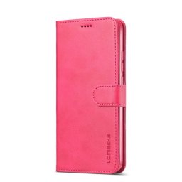 Кожен калъф тип портмоне марка LC.IMEEKE за Xiaomi Redmi 9A - цвят малина