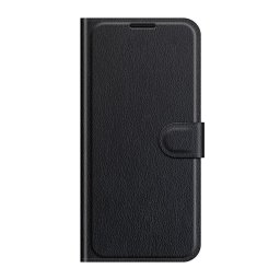 Кожен калъф тип портмоне за Motorola Edge 20 - черен