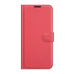 Кожен калъф тип портмоне за Motorola Edge 20 - червен