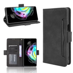 Кожен калъф тип портмоне с магнитно закопчаване за Motorola Edge 20 - черен