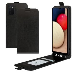 Кожен калъф flip за Samsung Galaxy A03s (166.5) - черен
