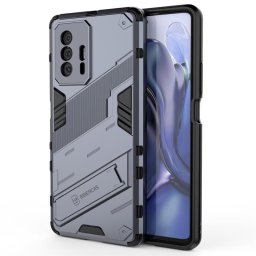 Хибриден гръб със стойка марка BIBERCAS за Xiaomi 11T 5G/11T Pro - стоманено сив