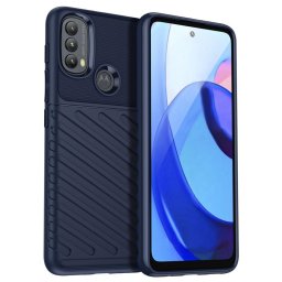 Подсилен силиконов гръб на черти за Motorola Moto E20/E30/E40 - тъмно син