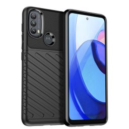 Подсилен силиконов гръб на черти за Motorola Moto E20/E30/E40 - черен