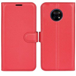 Кожен калъф тип портмоне за Nokia G50 5G - червен