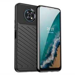 Подсилен силиконов гръб на черти за Nokia G50 5G - черен