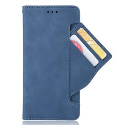 Кожен калъф тип портмоне с магнитна закопчалка за Huawei Nova 8i - тъмно син