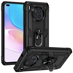 Хибриден гръб със стойка тип пръстен за Huawei Nova 8i - черен