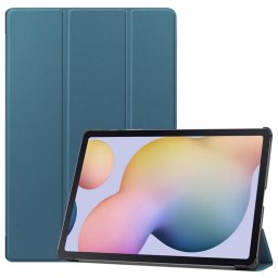 Кожен калъф със сгъващ се капак за Samsung Galaxy Tab S7 FE/S7+/S8+ - зелен