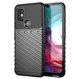 Подсилен силиконов гръб на черти за Motorola Moto G10/G30 - черен