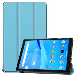 Кожен калъф със сгъващ се капак за Lenovo Tab M8 - светло син
