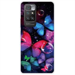 Силиконов гръб за Xiaomi Redmi 10 - шарени пеперуди