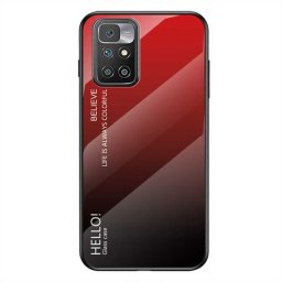 Силиконов кейс със стъклен гръб за Xiaomi Redmi 10 - червен градиент