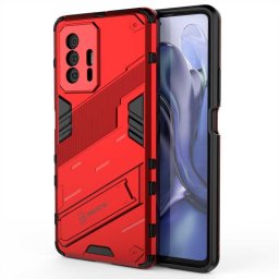 Хибриден гръб със стойка марка BIBERCAS за Xiaomi 11T 5G/11T Pro - червен