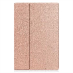 Кожен калъф със сгъващ се капак за Samsung Galaxy Tab A8 10.5 (2021) - розово злато