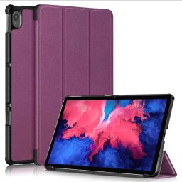 Кожен калъф със сгъващ се капак за Lenovo Tab P11 - лилав