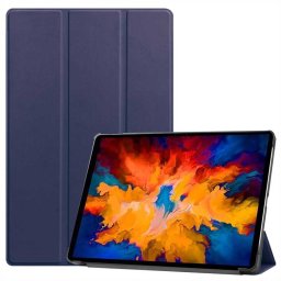 Кожен калъф със сгъващ се капак за Lenovo Tab P11 Pro - тъмно син