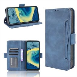 Кожен калъф тип портмоне с магнитно закопчаване за Nokia XR20 - тъмно син